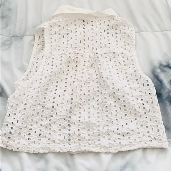 Forever21 White Eyelet Crop Tank Top - Picture 6 of 6